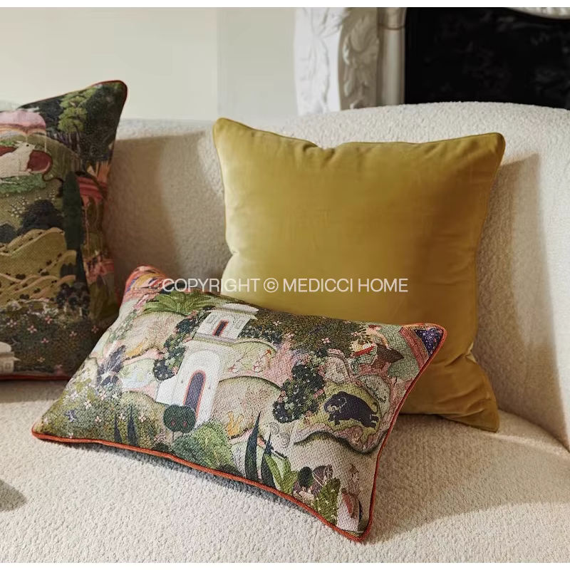 Medicci Home Toscana Garden Dekorativer Kissenbezug im Retro-Design mit floralem Muster, Lendenkissenbezug für dein Wohnzimmer, Breite: 30 cm, Tiefe: 30 cm - Bild 2