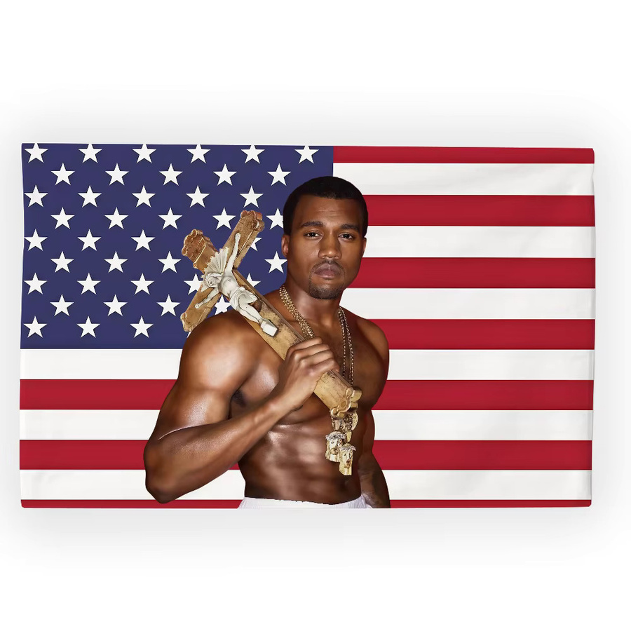 Warner Bros. Kanye West Flagge Wandkunst Dekoration Multicolor B: 60,0 cm, H: 40,0 cm - Bild 6