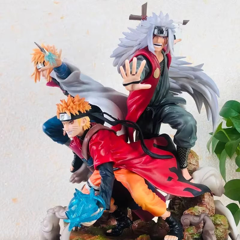 Bandai Naruto Anime Figur Uzumaki Naruto Jiraiya Namikaze Minato Statue aus PVC in Multicolor, Höhe: 40 cm - Bild 5