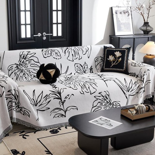 Super Six Sofabezug aus Chenille als universelle Sofadecke mit floralem Muster, Breite: 180 cm, Tiefe: 130 cm - Bild 1