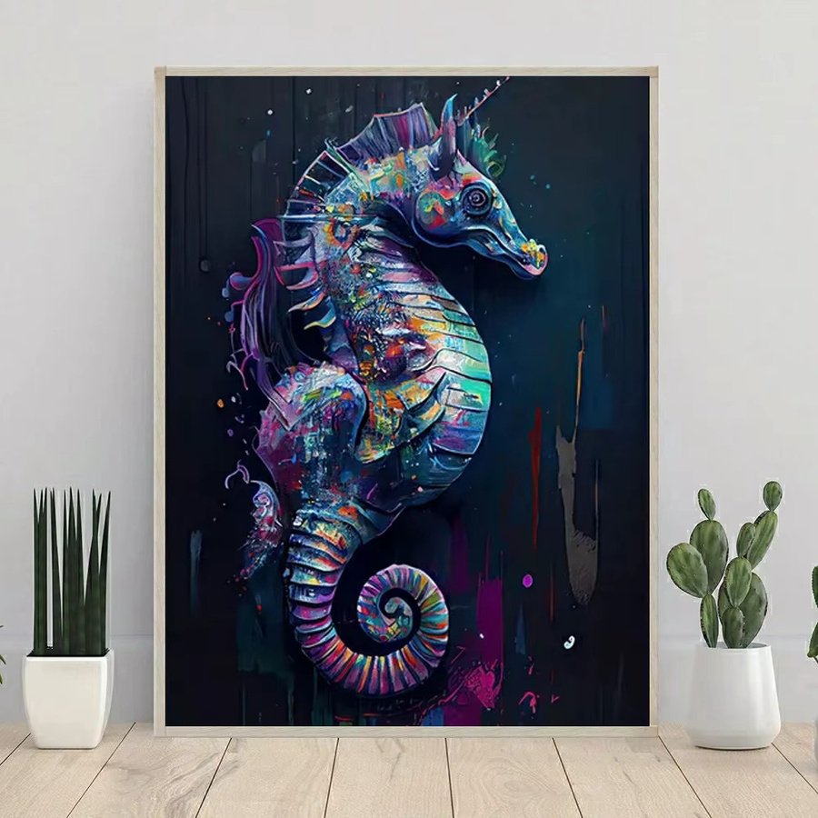 YUTTEE DIY Diamantmalerei Mosaik Stickerei Set Ozean Wildleben mit Hai, Seepferdchen, Oktopus und Schildkröte in Multicolor als Wandkunst - Bild 2