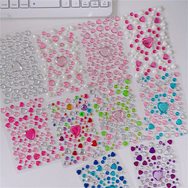 TWBEB Acryl-Diamant-Herz-Aufkleber in Multicolour für DIY-Dekoration und Scrapbooking - Bild 1