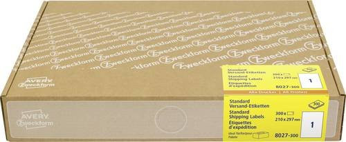 Avery Zweckform Versand-Etiketten 8027-300, Weiß, A4, 300 Stück, Permanent (Kraftkleber) für Tintenstrahldrucker - Bild 1