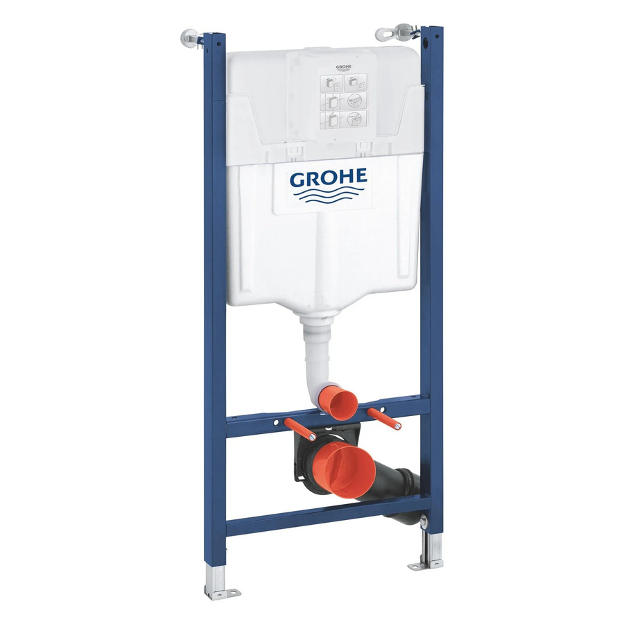 Grohe Solido 2-in-1-Set für wandmontiertes WC mit Spülstromdrossel und Schalldämmung in Weiß und Blau, Bauhöhe: 113 cm - Bild 2
