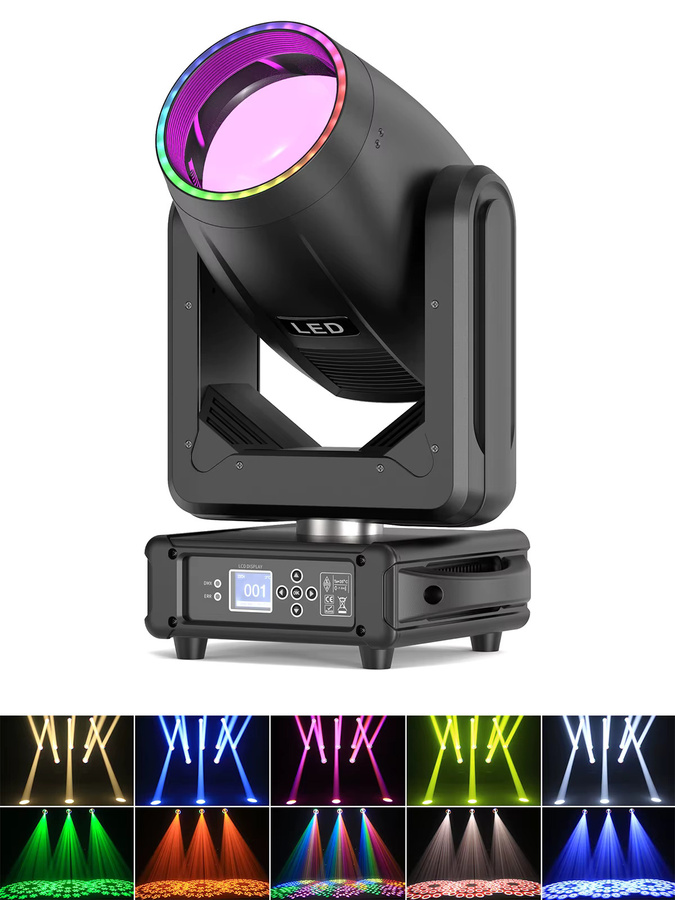 Datewink 200W LED Moving Head Strahler mit 18 Gobos und 15 Farben in Schwarz für DJ, Disco und Bühnenbeleuchtung - Bild 6