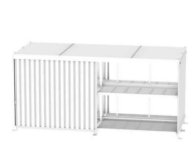 Regalcontainer BAUER CEN 65-2b IBC aus Stahl mit Schiebetor in Grün, B/T/H: 718,0 x 290,0 x 339,5 cm - Bild 1