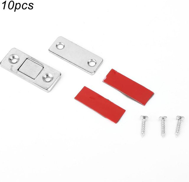 10 Stück OutsideWorld Schranktürmagnete aus Edelstahl in Silber als magnetischer Türschnapper für Schiebetüren - Bild 1