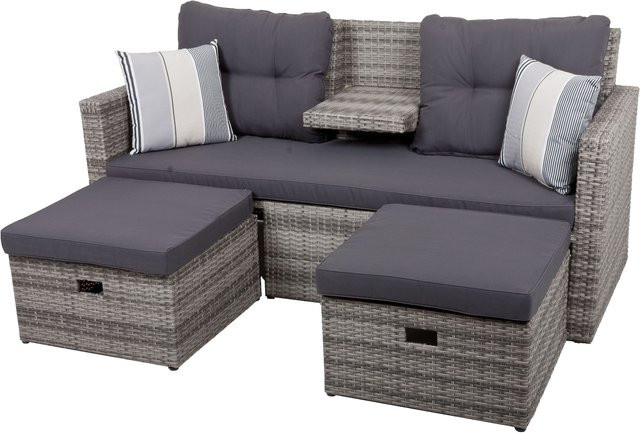 Garden Pleasure Lounge-Sofa Valletta, 3-teilig, Grau, B/T/H: 180 x 86 x 133 cm - Bild 1