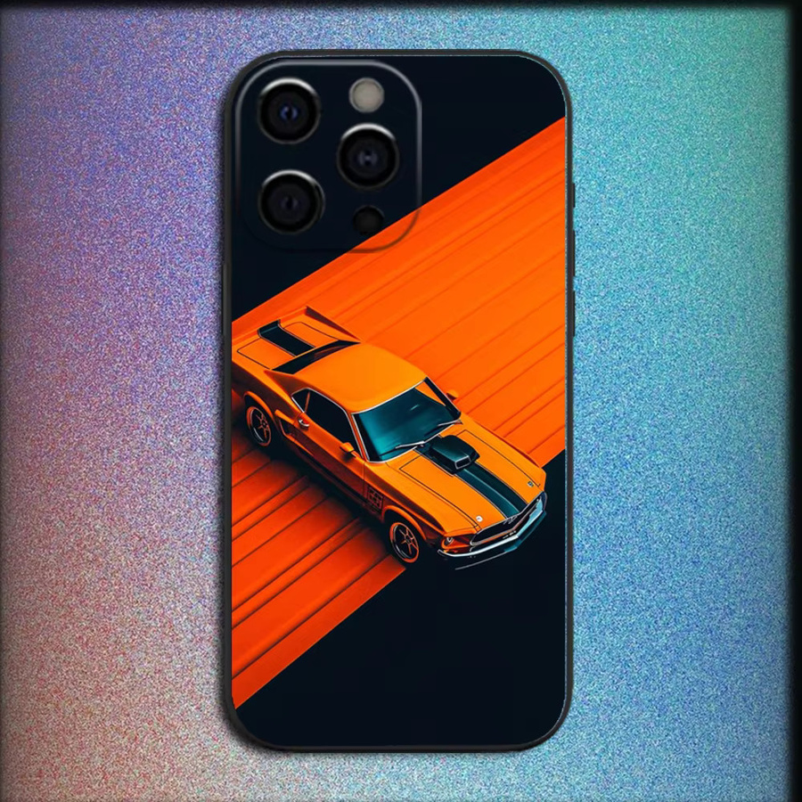 Handyhülle im Ford Mustang Design für iPhone 11 bis 16 Pro Max und weitere Modelle, Farbe: Schwarz - Bild 2
