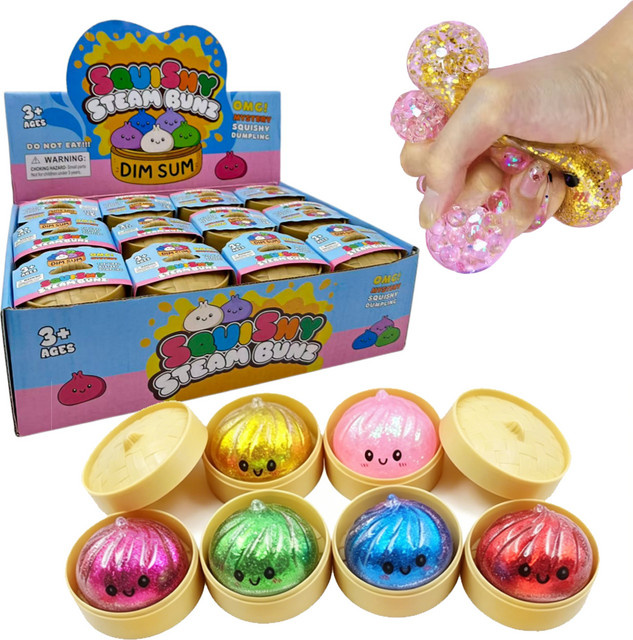 Bandai Glitzer-Dumplings, sensorisches Quetschspielzeug, 1-24 Stück - Bild 1
