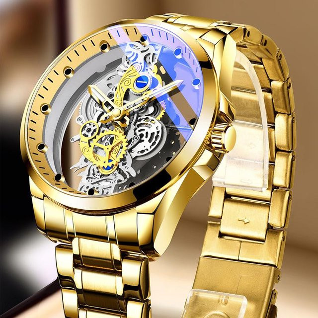 Bugare Herrenuhr, Automatik, Tourbillon, Edelstahl, Schwarz, Gold - Bild 1