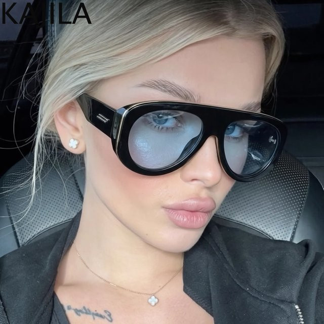 Kajila Sonnenbrille Aviator, Vollrand, Schwarz, Kunststoff, Damen - Bild 1