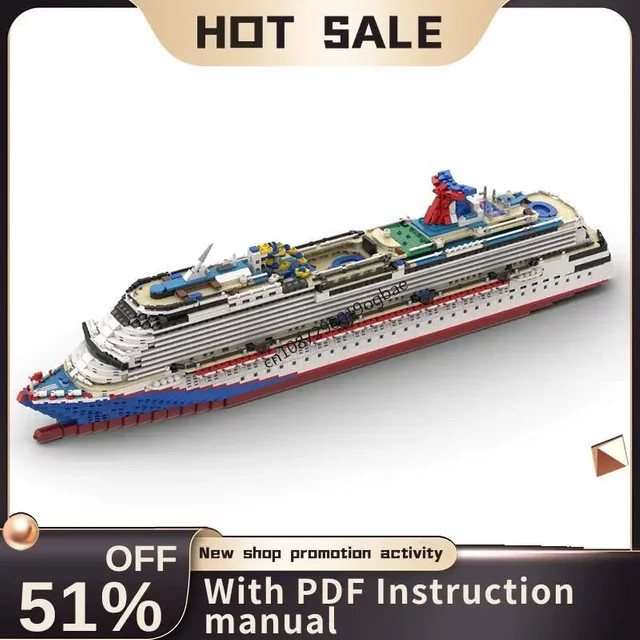 Karneval Traum Kreuzfahrt Schiff Stadt Port, Modulares Modell, 4.235 Teile - Bild 1