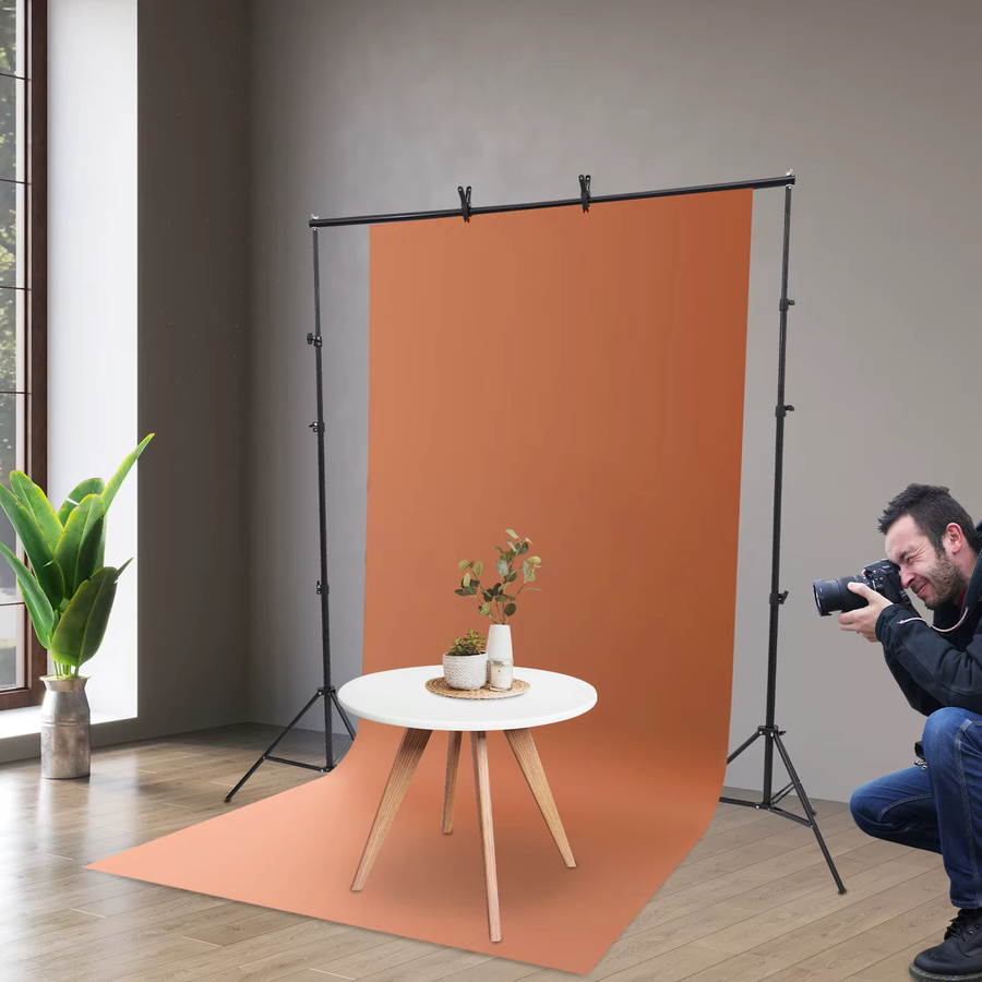 Verstellbarer Fotostudio Hintergrundständer für Kulissen in Schwarz - Bild 2
