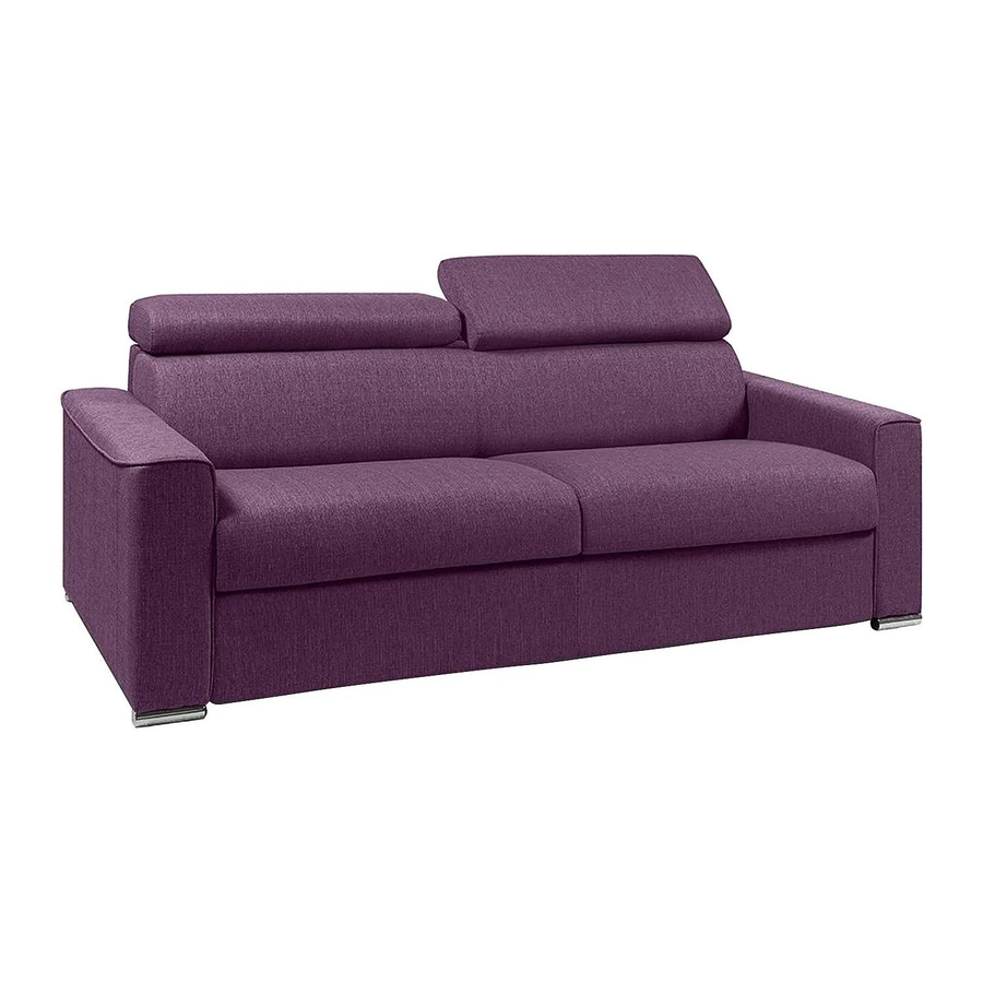 Vente-unique Schlafsofa Vizir in Violett mit Click-Clack-Funktion und verstellbarer Kopfstütze, Breite: 216 cm - Bild 2