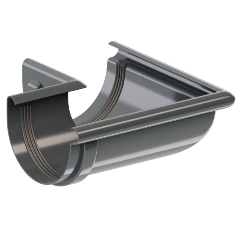 Blachotrapez GmbH PVC Dachrinnen Außenecke 90 Grad Halbrund Ø 100 mm in Anthrazit, Braun oder Grau - Bild 1