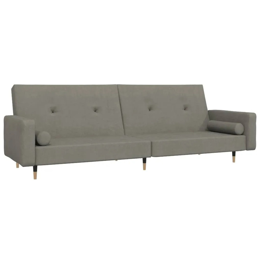 vidaXL Schlafsofa 2-Sitzer Click-Clack mit 2 Kissen aus Samt in Hellgrau - Bild 2
