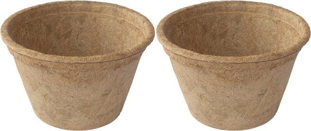 Proflora Kokosfaser Pflanztopf aus Naturkautschuk, 2er Set, braun - Bild 1
