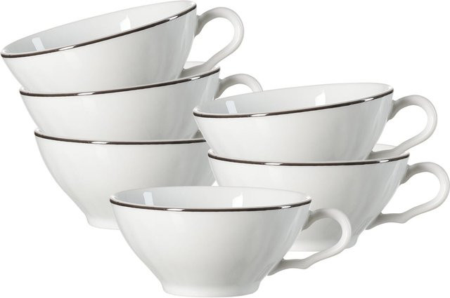 Ritzenhoff & Breker Teetassen Ostfriese aus Porzellan, Weiß, 6er Set, 100 ml - Bild 1