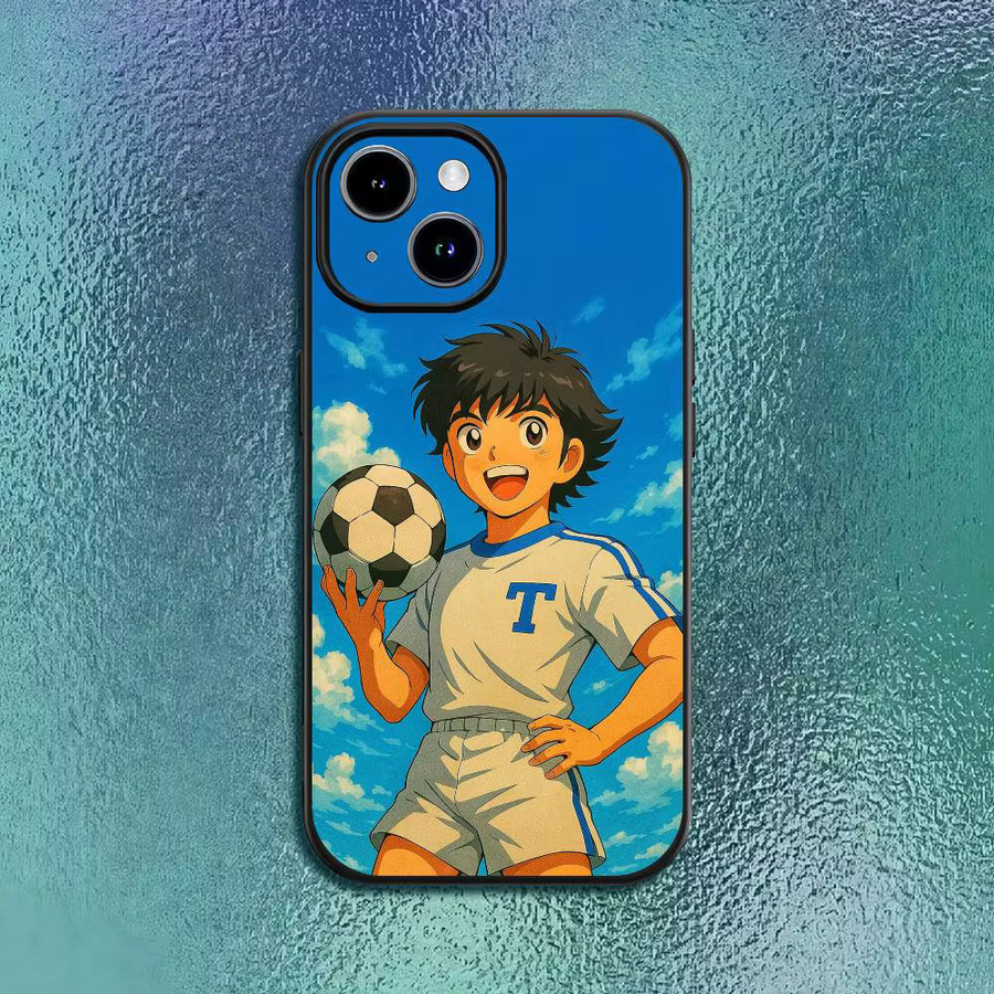 Anime C-Captain T-tsubasa Handyhülle für iPhone 12 bis 17 Pro Max Plus Softshell Schwarz - Bild 2
