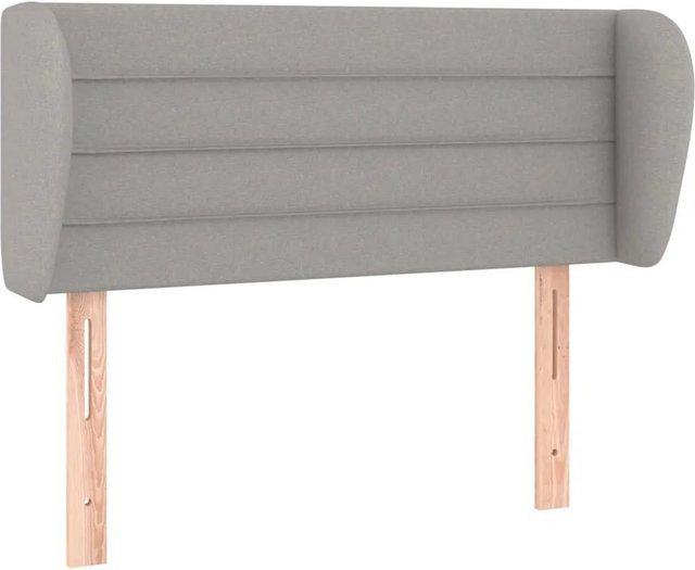 vidaXL Kopfteil mit Ohren in Hellgrau aus Stoff, B/T/H: 103 x 23 x 78/88 cm - Bild 1