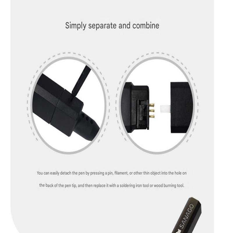 Sanago Premium 3D Stift Set mit austauschbaren Modulen in Schwarz mit USB-C Anschluss - Bild 3