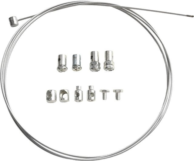 Vibratite Gaskupplungszug-Reparatursatz aus Edelstahl in Silber, 8 Stück mit 100 cm Stahlkabel und lötfreiem Nippel-Set für Rasenmäher und Rotovator - Bild 1
