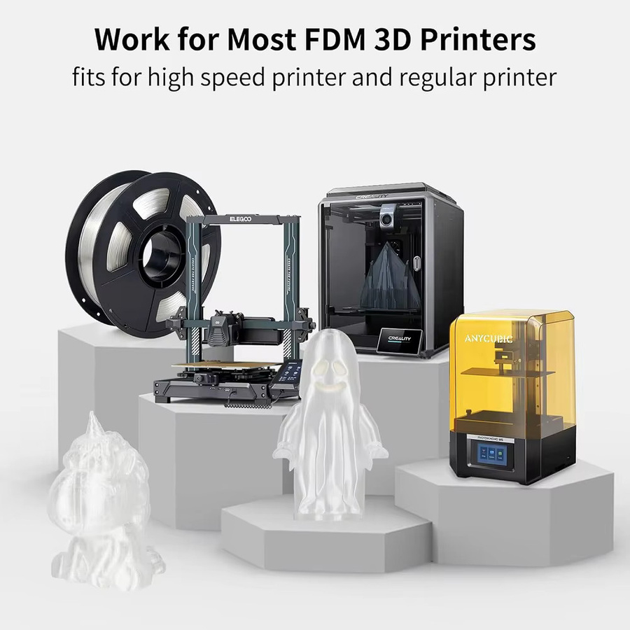 3D Maliang PETG Filament im Dunkeln leuchtend, 1,75 mm, durchscheinend, Blau, Grün, Gelb - Bild 5