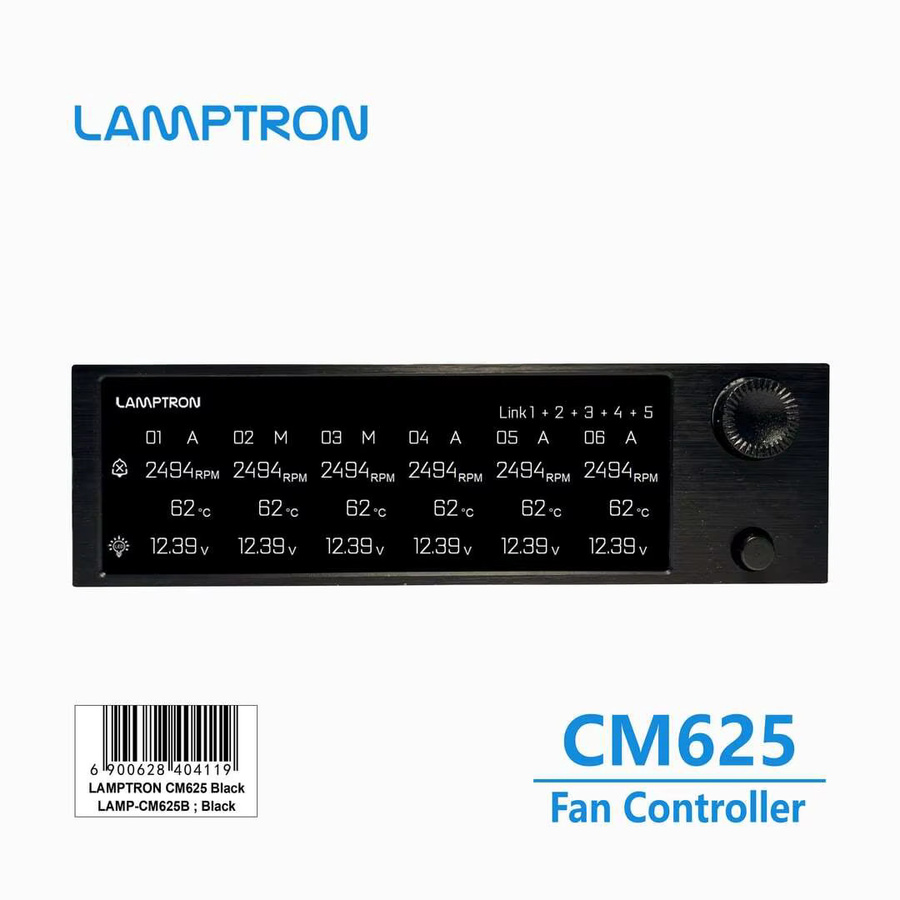 Lamptron CM625 Lüftersteuerung in Schwarz mit Vollfarbdisplay, Sprachinteraktion und benutzerdefinierten Benutzeroberflächen - Bild 2