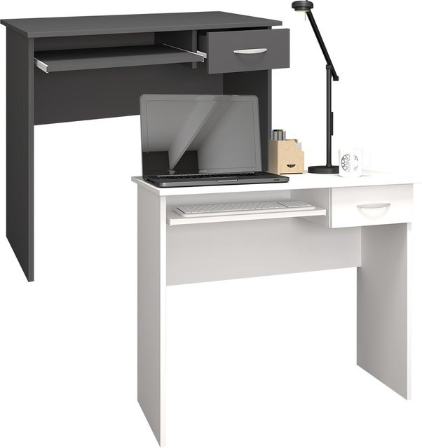 VCM Schreibtisch Arusa aus Holz in Weiss, B: 85 cm, H: 75 cm, T: 50 cm - Bild 1