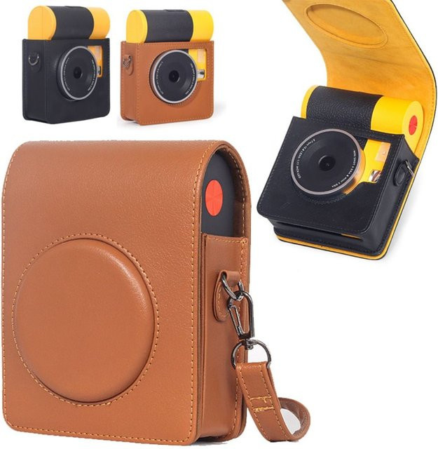 Kodak Sofortbildkamera-Hülle für Mini Shot 3 Era MS300 mit Schultergurt, braun, stoßfest und kratzfest - Bild 1