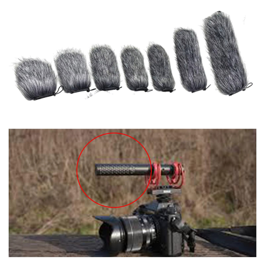 Professioneller Mikrofon-Windschutz für Kameras als Soft-Pop-Filter für Innen- und Außenreporter in Grau - Bild 2