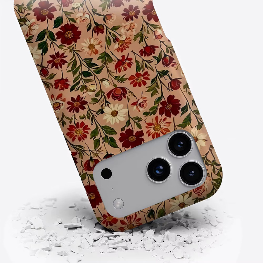 Aurbe Matte 2-in-1 MagSafe Hülle mit Vintage Blumenmuster für iPhone 17 16 15 14 Plus Pro Max, Stoßfeste Hartschale, Multicolour - Bild 3