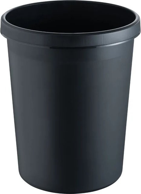 PROREGAL Klassischer Papierkorb mit großem Einwurf, Schwarz, H x B x T: 48 x 40 x 40 cm - Bild 1