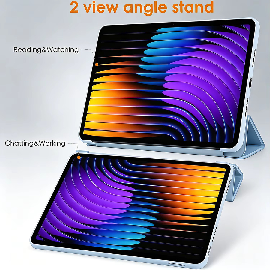 Tzion Smart Cover Tablet-Hülle mit dreifach faltbarem Ständer für Xiaomi Pad 7/7 Pro und Xiaomi Pad 8/8 Pro (11,2 Zoll, 2024/2025) in Grau oder Blau - Bild 3
