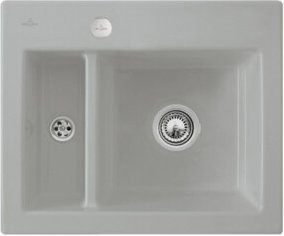 Villeroy & Boch Subway 60 XM Flat bündige Keramikspüle mit Ablauftop und Excenterbetätigung in Fossil - Bild 1