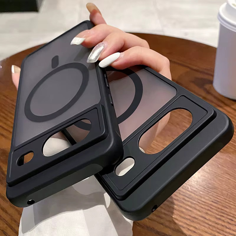 MOESOE Magnetische MagSafe Handyhülle für Google Pixel 9 10 Pro XL 8 7 Pro kompatibel mit kabellosem Laden, matte Acryl-Hartschale, Schwarz - Bild 3