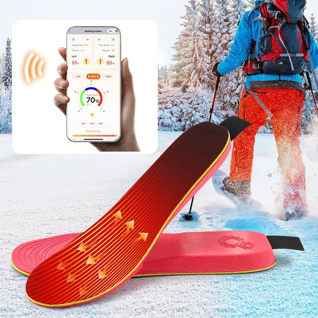 PASTSKY Intelligente beheizte Einlegesohlen mit APP-Steuerung, kabellose Heizung und verstellbarer Temperatur, wiederaufladbar für Winter und Outdoor - Bild 1