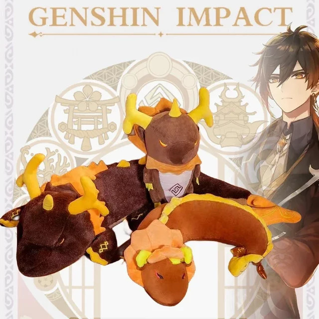 Bandai Genshin Impact Zhongli Plüschtier Körperkissen Braun - Bild 1