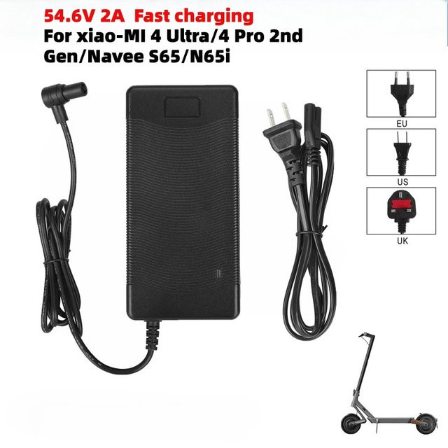 Xiaomi Ladegerät 54,6V 2A für Elektroroller 4 Ultra, 4 Pro 2. Generation, Navee S65 und N65i in Schwarz - Bild 1