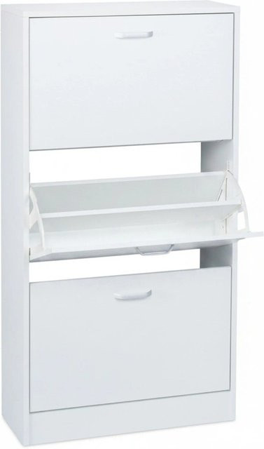 Relaxdays Schuhschrank Kipper Weiß Matt B/H/T: 113 x 60 x 24 cm - Bild 1