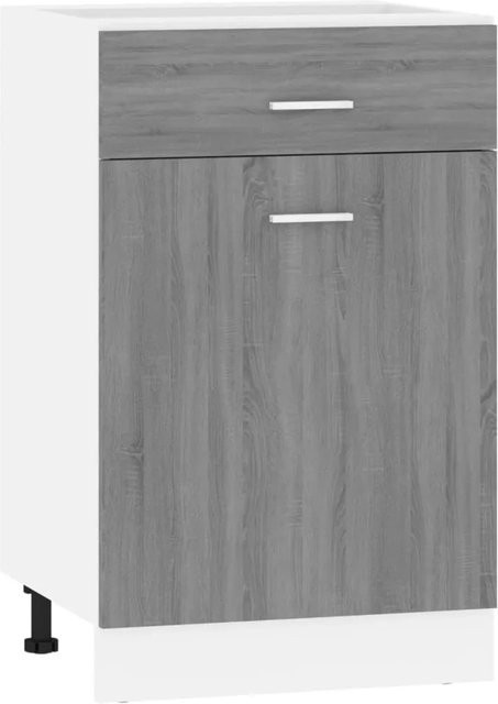 vidaXL Küchenunterschrank Lyon mit Schublade und Türen, Grau Sonoma, B: 50 cm, T: 46 cm, H: 81,5 cm - Bild 1