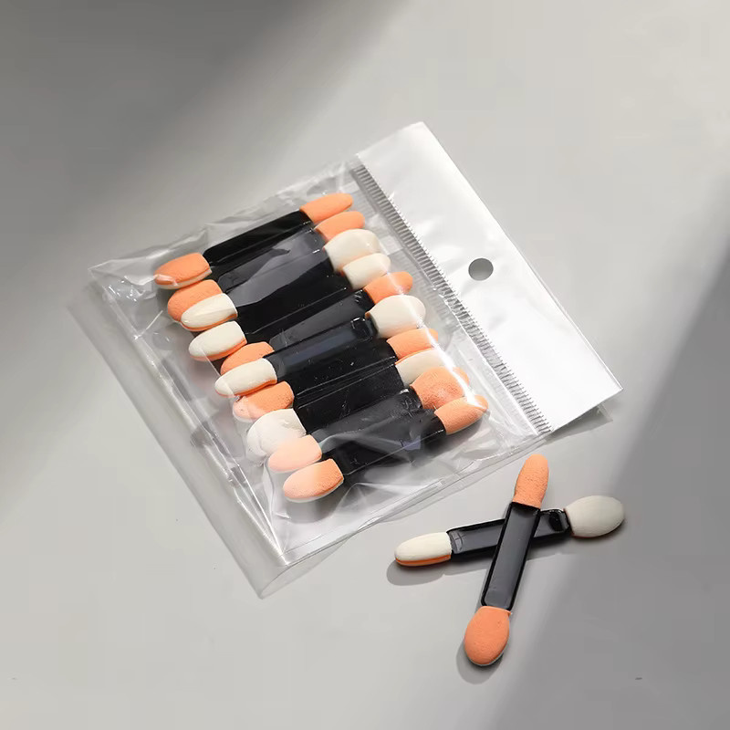 10 Stück Nagelpuder-Pinsel Schwamm, Einweg Doppelseitiger Lidschatten-Applikator, Medium, für Augen - Bild 2