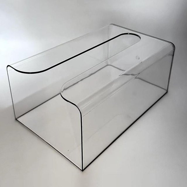 Selbstklebende Taschentuchbox zur Wandmontage für das Badezimmer, multifunktionale Aufbewahrungsbox für Papierhandtücher aus Kunststoff, Transparent, B: 19,0 cm, H: 12,0 cm, T: 19,0 cm - Bild 1