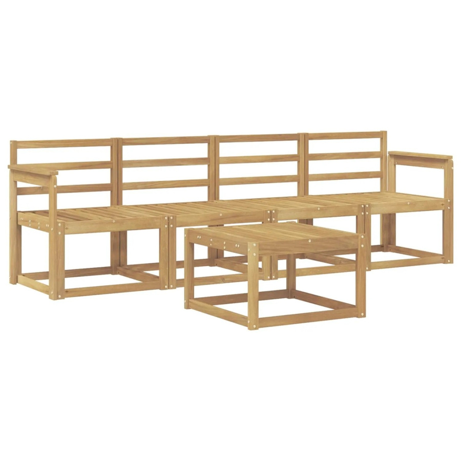 vidaXL Outdoor-Sofagarnitur 5-teilig aus Akazienholz in Weiß, B/T/H: 59 x 59 x 37 cm - Bild 2