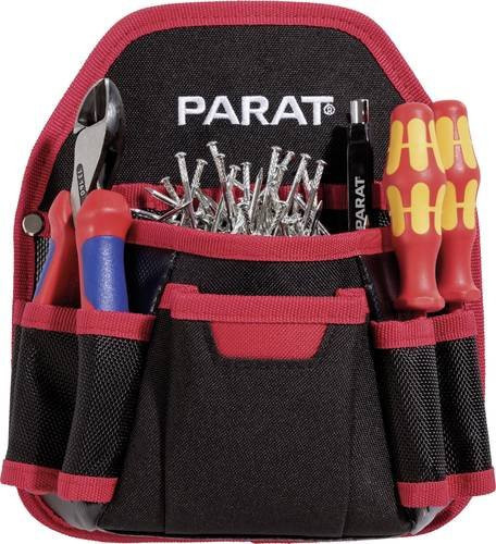 Nageltasche PARAT aus Nylon in Schwarz-Rot mit Gürtel, H x B x T: 22,0 x 20,0 x 8,0 cm - Bild 1