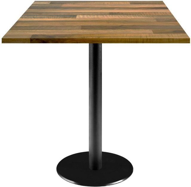 RestooTab Tisch Rome quadratisch, Eiche dunkelbraun und Schwarz, B/T/H: 70 x 70 x 75 cm - Bild 1