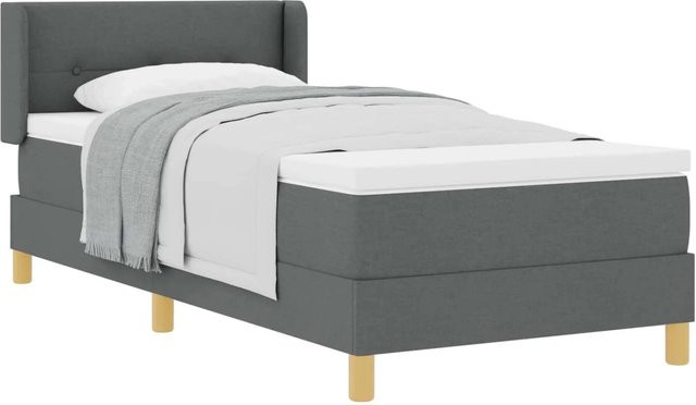 vidaXL Boxspringbett mit Matratze in Dunkelgrau, B/T/H: 80 x 200 cm - Bild 1