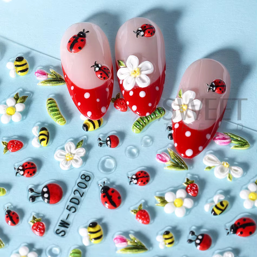 SWEET TREND Nagelkunst-Aufkleber, Blumenmuster, Glänzend, Unisex - Bild 3