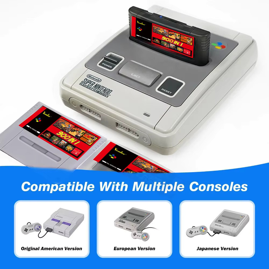 SUMMER FLASH 900 in 1 SFC-Speicherkarte mit 8 GB TF-Karte für Nintendo SNES und SFC-Spielekonsolen in Grau - Bild 3